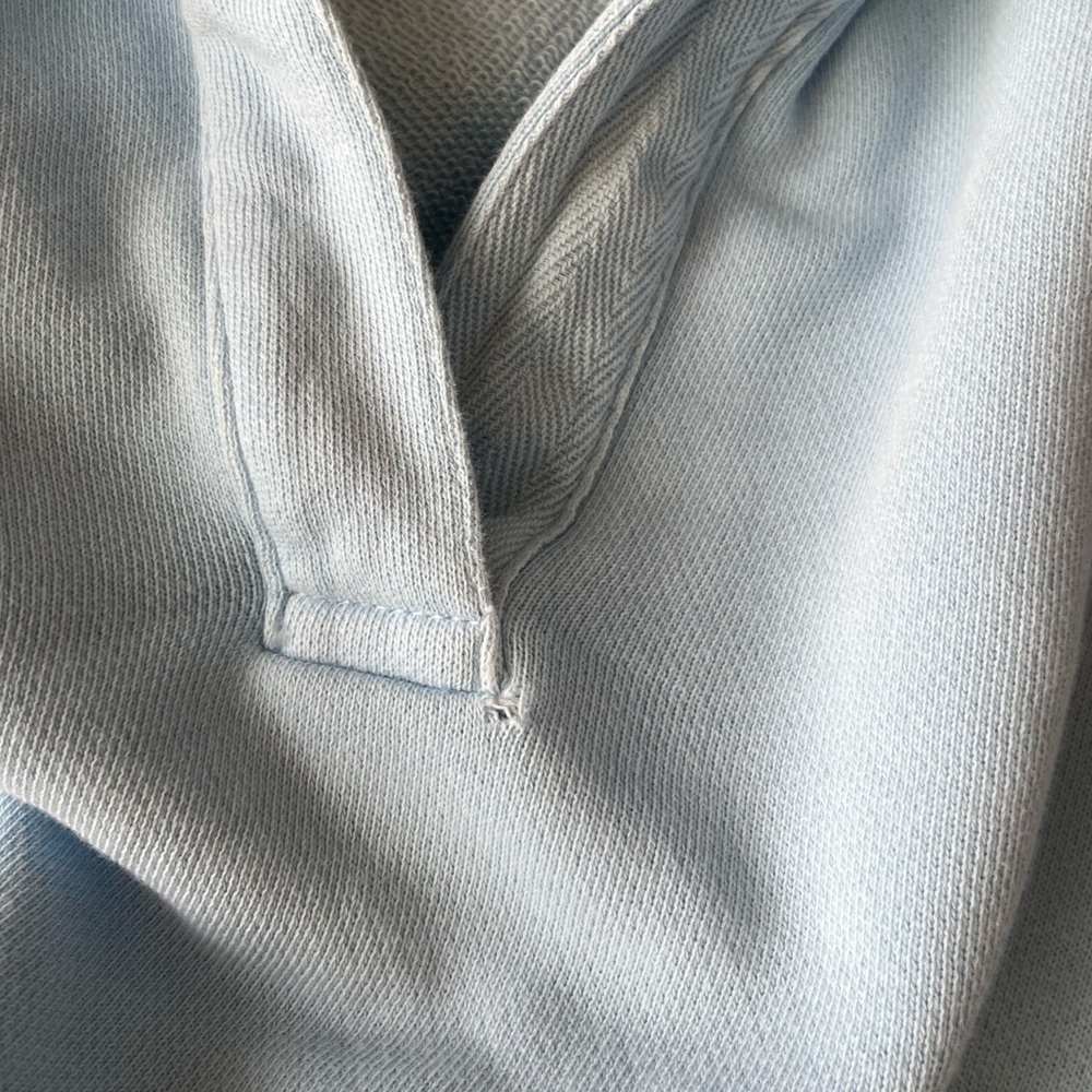 Aerie Happy Henley Everyday Polo Sweatshirt in Blue Breeze - Picture 5 of 7